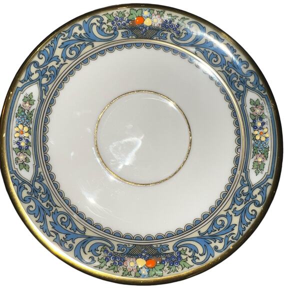 Lenox Autumn collection Blue and Gold fall tea cup and saucer set 4 dinnerware - Picture 7 of 10